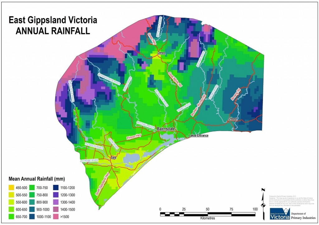 Figure 1. East Gippsland Annual Rainfall