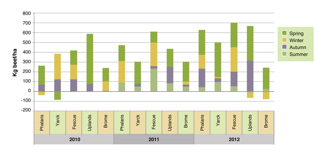 Figure 3: Euroa annual beef production (kg/ha)