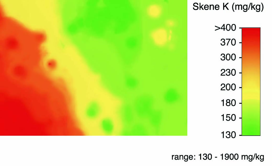 Figure 8. Potassium distribution in a set stocked plot. Put this beside the graph above.