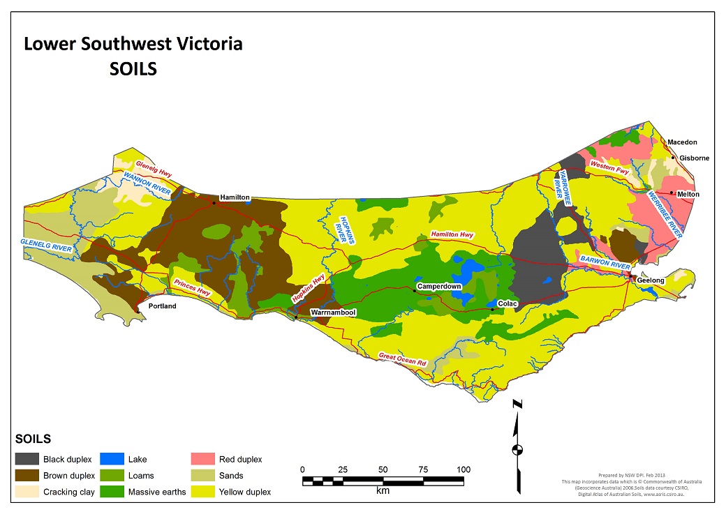 Soils of south-west Victoria (Lower) Figure 1. Soils of south-west Victoria (Lower).