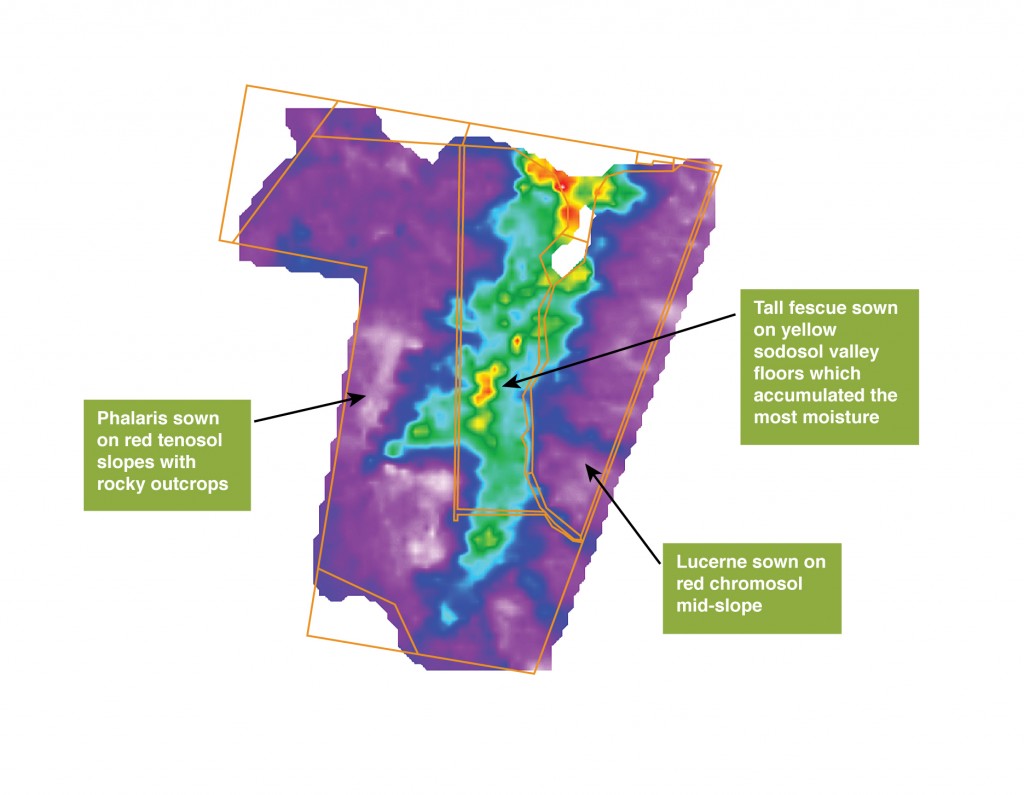 Figure 1. Electro-magnetic survey map of the experimental site pre-sowing.