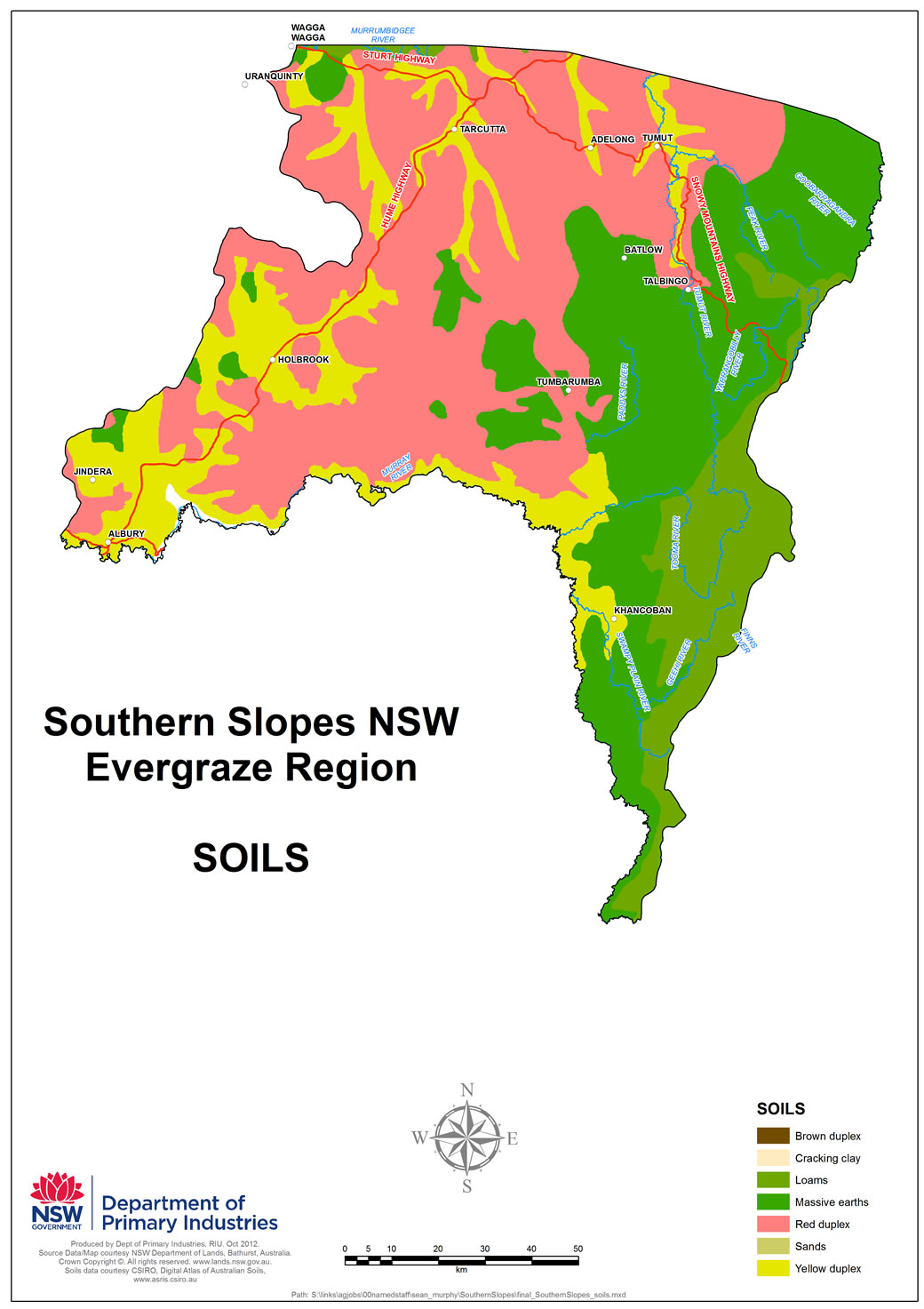 Figure 2. Soils of Southern Slopes NSW.