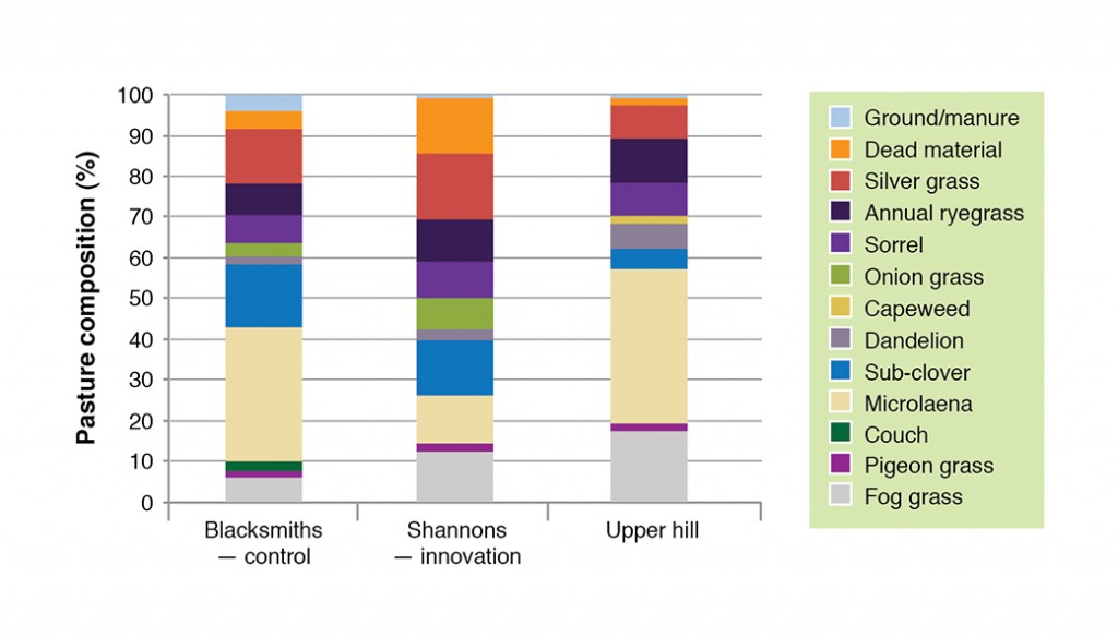 Pasture composition at Murmungee