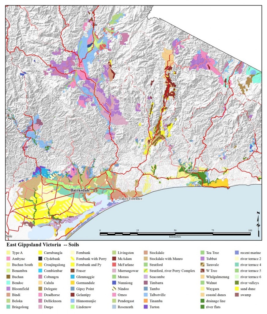 Figure 1. Soils of East Gippsland (source: Department of Environment and Primary Industries Victoria).