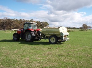 Spreading lime